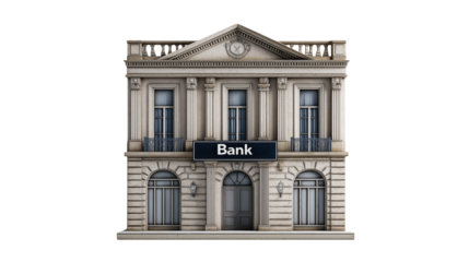 bank building on a  transparent  background