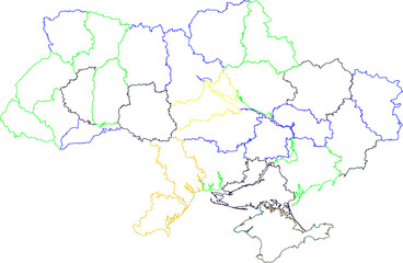 vector illustration of map design of Ukraine with regional divisions.eps