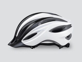 Fototapeta premium An icon of a bicycle helmet in black and gray, symbolizing safety, activity, and adventure.