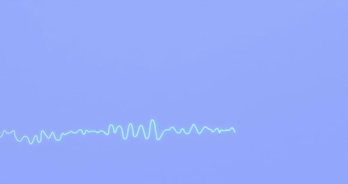 ECG of a patient with ventricular fibrillation. 3d animation render