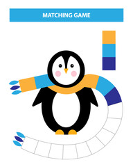Color the scarf game. Printable worksheet for kids.
