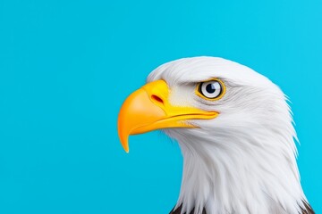 Obraz premium A detailed close-up of a colorful bird, displaying the intricate patterns of its feathers and a fierce look against a dark backdrop, perfect for nature-related projects and educational materials.