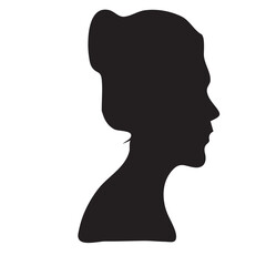 Vector silhouettes of men and a women, a group of standing business people, black color isolated on white background
