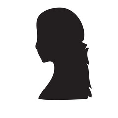 Vector silhouettes of men and a women, a group of standing business people, black color isolated on white background