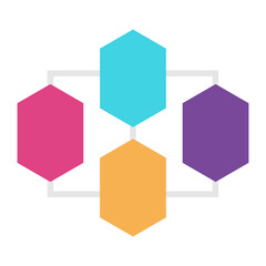 Infographic 4 steps hexagonal