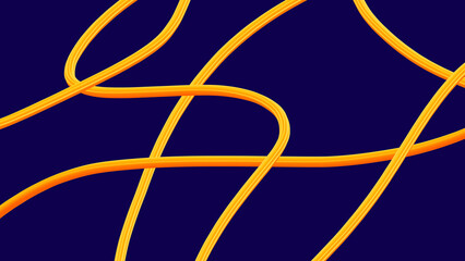 紺色の背景と黄色、オレンジのリボンの壁紙