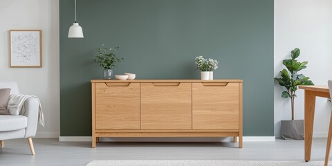Minimalist beech wood furniture stylish sideboard for modern interior design