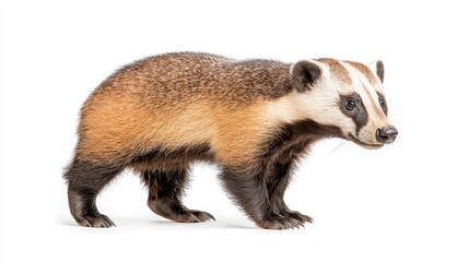 Fototapeta premium A naturalistic badger graphic intended for use in nature and wildlife design projects and artistic creations.