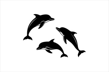 Fototapeta premium Dolphin silhouette vector
