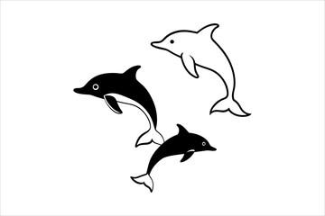 Dolphin silhouette vector