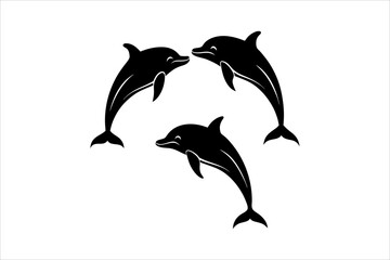 Naklejka premium Dolphin silhouette vector