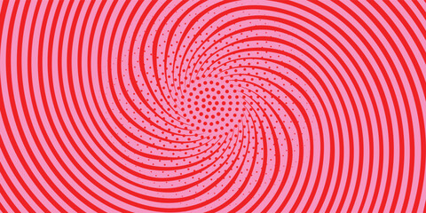 Heart-shaped tunnel monochrome horizontal background. Rainbow romantic pattern.