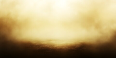 Fototapeta premium Golden fog obscuring a dark ground.