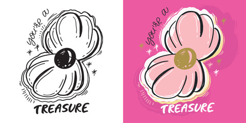 Trendy cute hand drawn doodle lettering quote. Lettering for t-shirt design, mug print, bag print, clothes fashion. 100% hand drawn vector image.