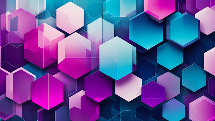 Abstraktes geometrisches Waben Muster in den Farben violett und blau