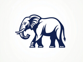 Obraz premium Creative illustration of an elephant showcasing its majestic form and unique features in a minimalist design