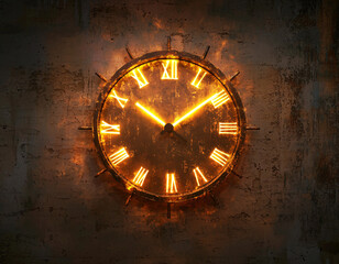 Fototapeta premium Glowing Vintage Clock