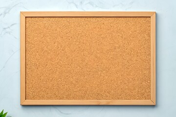 Fototapeta premium Empty cork bulletin board used as a business background for copy space – perfect for marketers, office settings, or businesses in the design and communication industry.