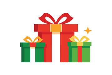 "Festive Christmas Gift Box Set Vector Illustration"

