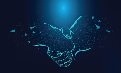 Symbolic Hands Connected by a Digital Network, Reflecting Innovation and Partnership in Modern Times