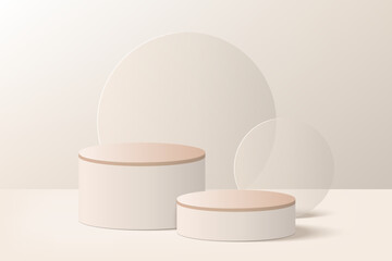 3D vector podium set with lighting and shadow, studio displays, 3d abstract background, modern and minimal art