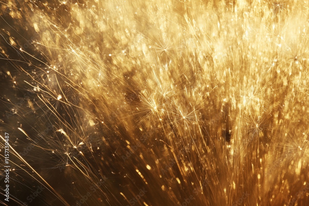 Poster a brilliant cascade of golden particles descends in this image, capturing a mesmerizing interplay of