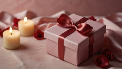 Obraz premium pink gift box