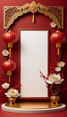 Chinese New Year Design Backgrounds: Festive and Customizable