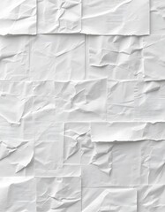 Fototapeta premium Crumpled White Papers Arranged In A Grid Pattern