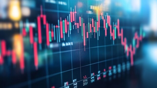 Financial Technology, Stock Market Data Analysis, Abstract Digital Grid With Binary Code - Powered by Adobe
