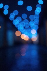 Blurred blue lights, abstract bokeh, elegant and sophisticated, digital art, backdrop