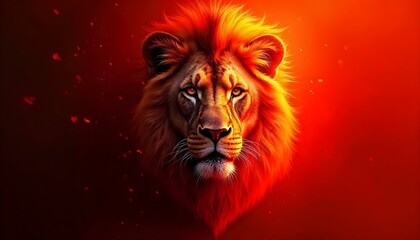 Fiery Lion: A Majestic Portrait