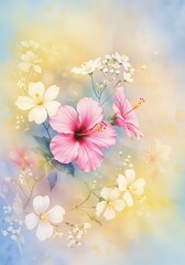 "Dreamy Watercolor Blossoms: A Pastel Floral Fantasy"