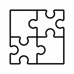 Minimalist Puzzle Pieces Vector Illustration.