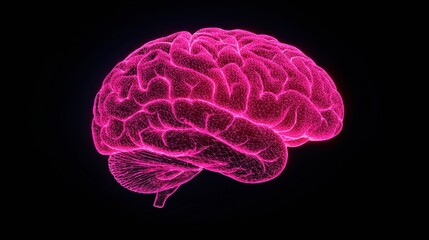 Glowing pink brain representing entrepreneurial mindset and neural network