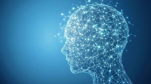 Abstract Head  Neural Network  AI  Digital Brain  Technology Concept