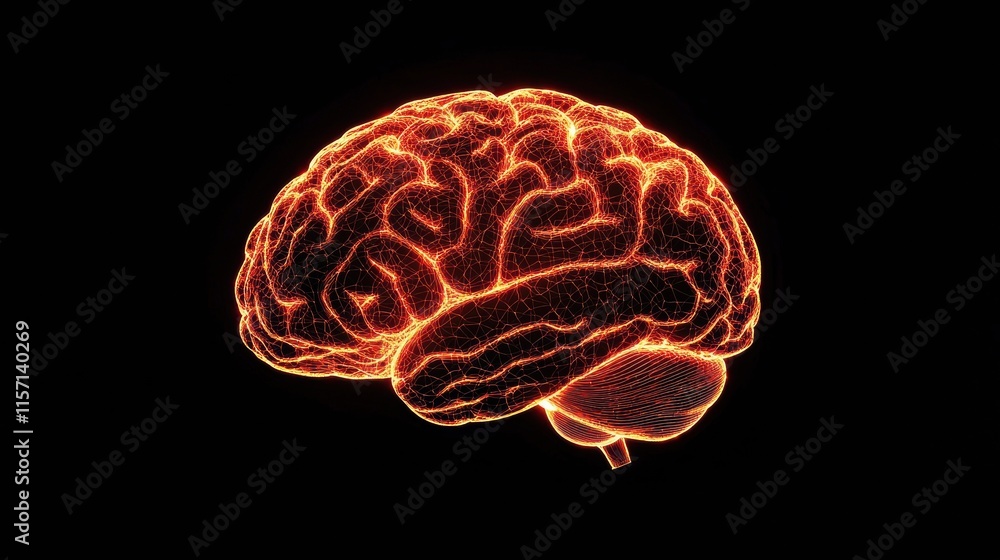Poster glowing neural network representing entrepreneurial mindset