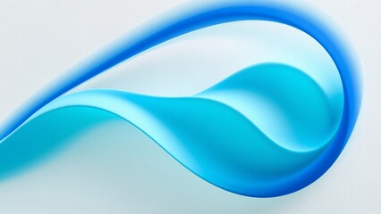 Elegant Flowing Blue Waves on a Soft White Background