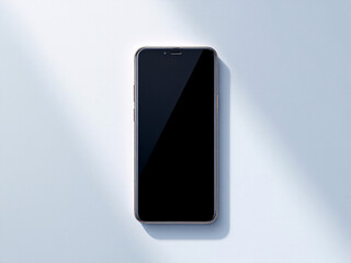 Sleek smartphone with vibrant screen on reflective surface.