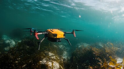 Smart underwater drone monitoring ocean ecosystems