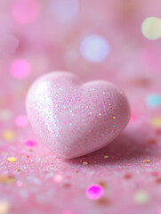 Obraz premium pink heart on pink background close-up