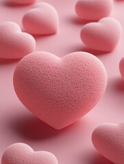 Obraz premium pink heart on pink background close-up