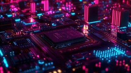 Fototapeta premium Neon Circuitry