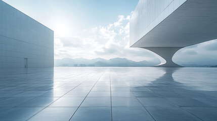 Obraz premium Modern buildings and plaza platforms