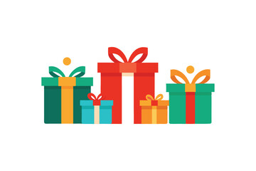 "Festive Christmas Gift Box Set Vector Illustration"

