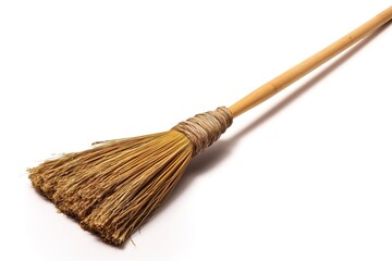 Simple Broom on White Background
