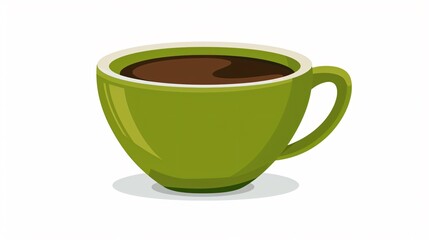Obraz premium Green Coffee Cup Flat Vector Illustration for Graphic Design Projects