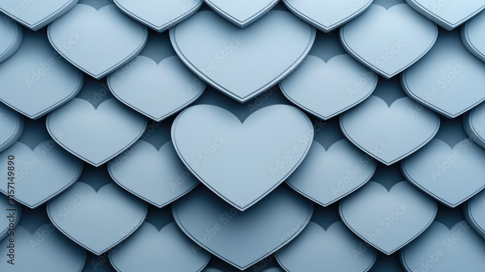Poster a textured pattern of overlapping blue hearts creates a visually appealing backdrop, symbolizing lov
