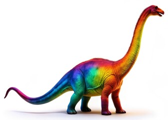 Fototapeta premium Brontosaurus Silhouette | Majestic Dinosaur Shadow Photography | White Background