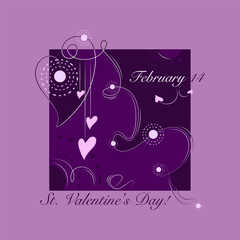 Valentines Day. Greeting card, poster, banner, valentine for February 14 for holiday party invitation